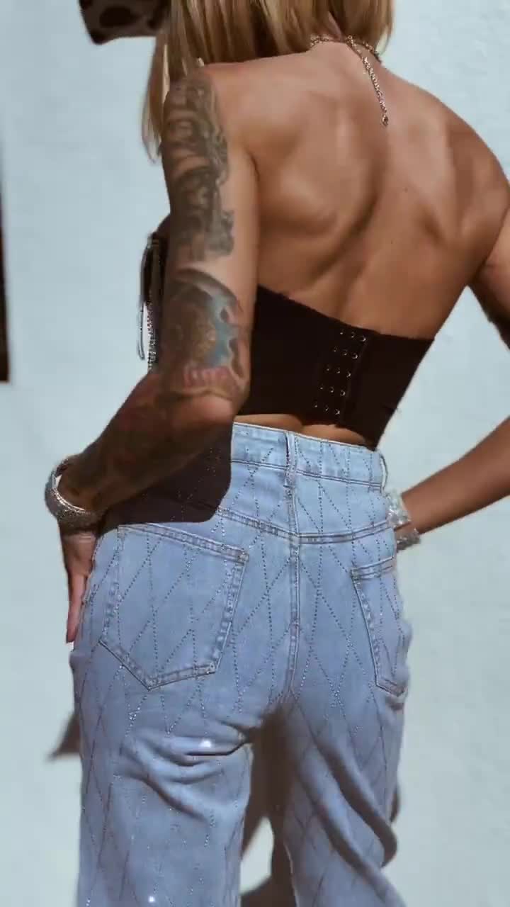 Rhinestone Fringe Corset Top: Silver Cowgirl Bachelorette Outfit