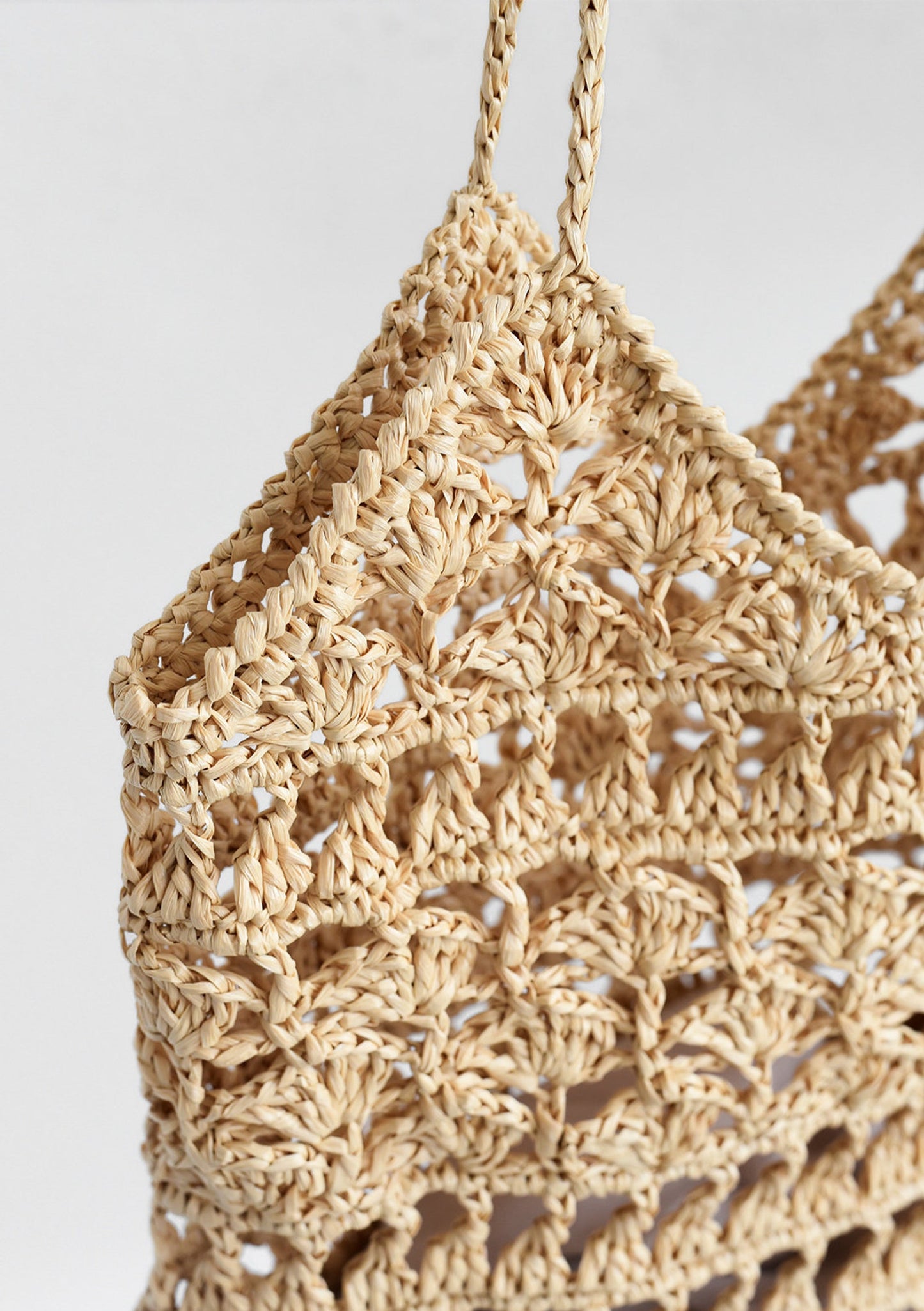 Crochet Raffia Tote Bag in Black, Summer Tote Bag, Black Straw Mesh Bag, Handcrafted Tote, Crochet Handbag ¡ª Anemone Tote