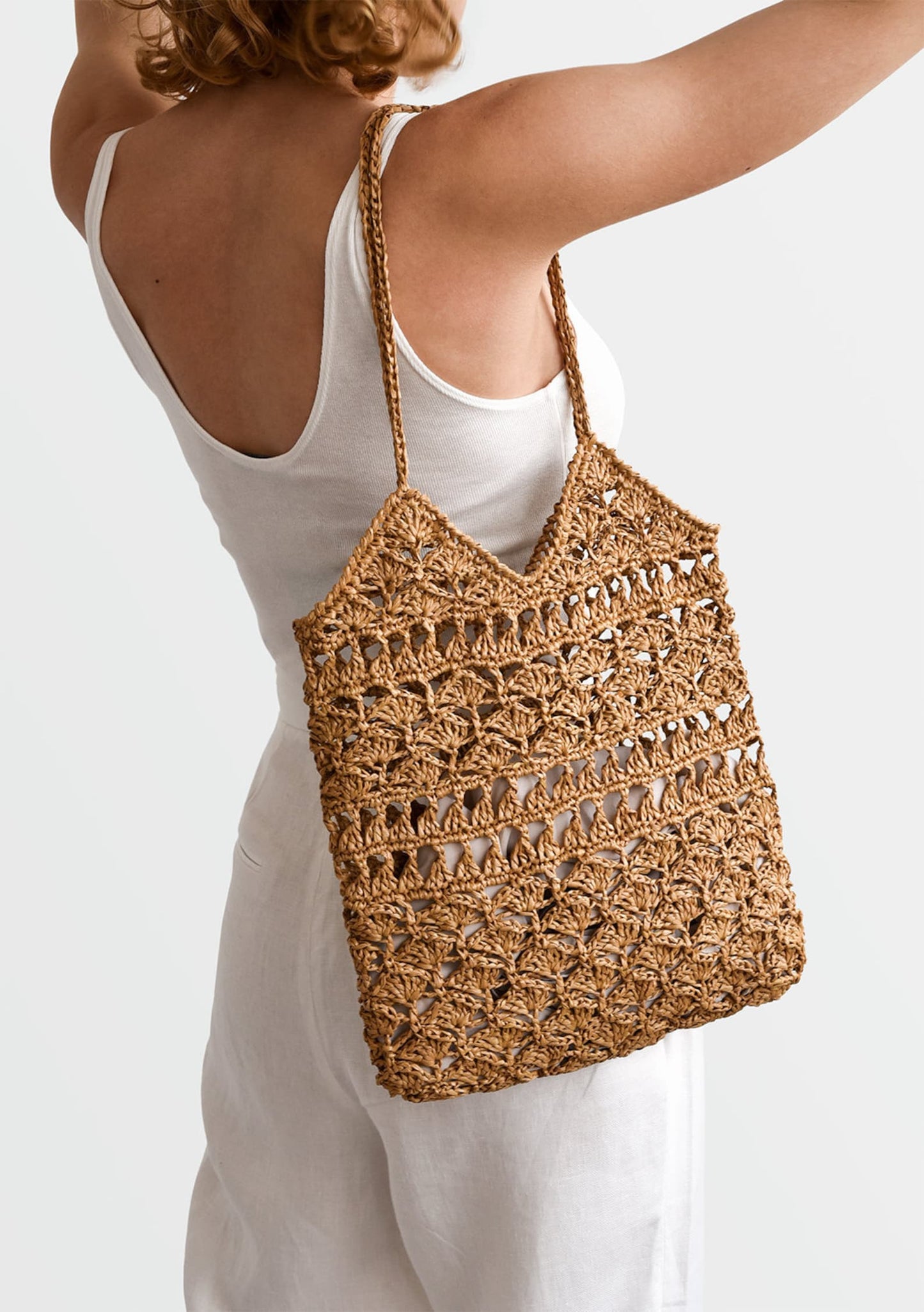 Crochet Raffia Tote Bag in Black, Summer Tote Bag, Black Straw Mesh Bag, Handcrafted Tote, Crochet Handbag ¡ª Anemone Tote