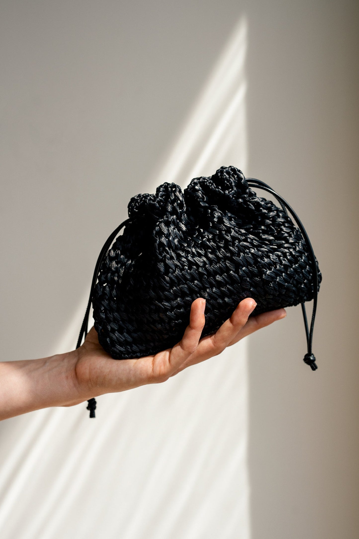 Raffia Pouch Bag, Crochet Raffia Handbag, Crossbody Raffia Bag, Summer Wrist Bag, Minimal Straw Bag, Brown Mini Bag ¡ª The Aster Raffia Pouch