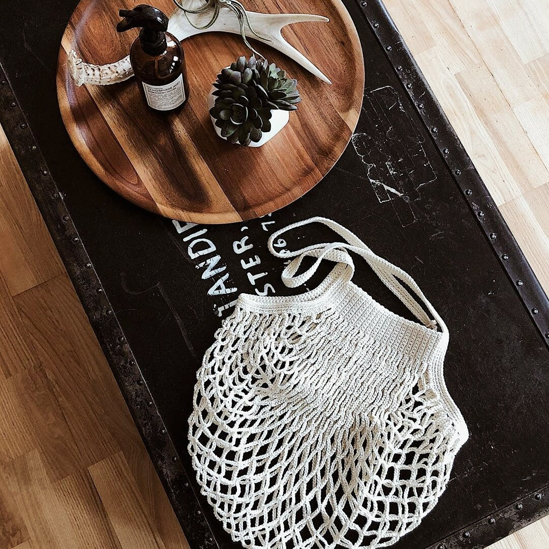 Crochet Market Bag, Beige Cotton Net Bag, French Market Bag, Handmade Eco Tote, Mesh Bag, Quality Shopping Bag, Groceries Farmers Bag