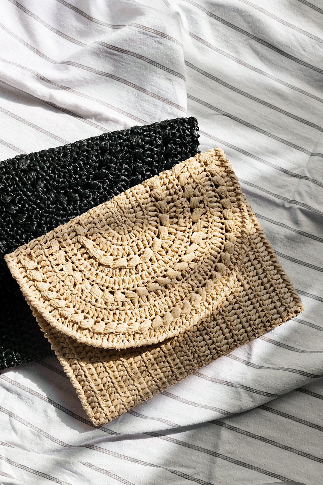 Crochet Raffia Clutch in Tan, Straw Summer Bag, Raffia Clutch Handbag, Tan Crochet Summer Bag, Crochet Straw Clutch  ¡ª Marigold Bag