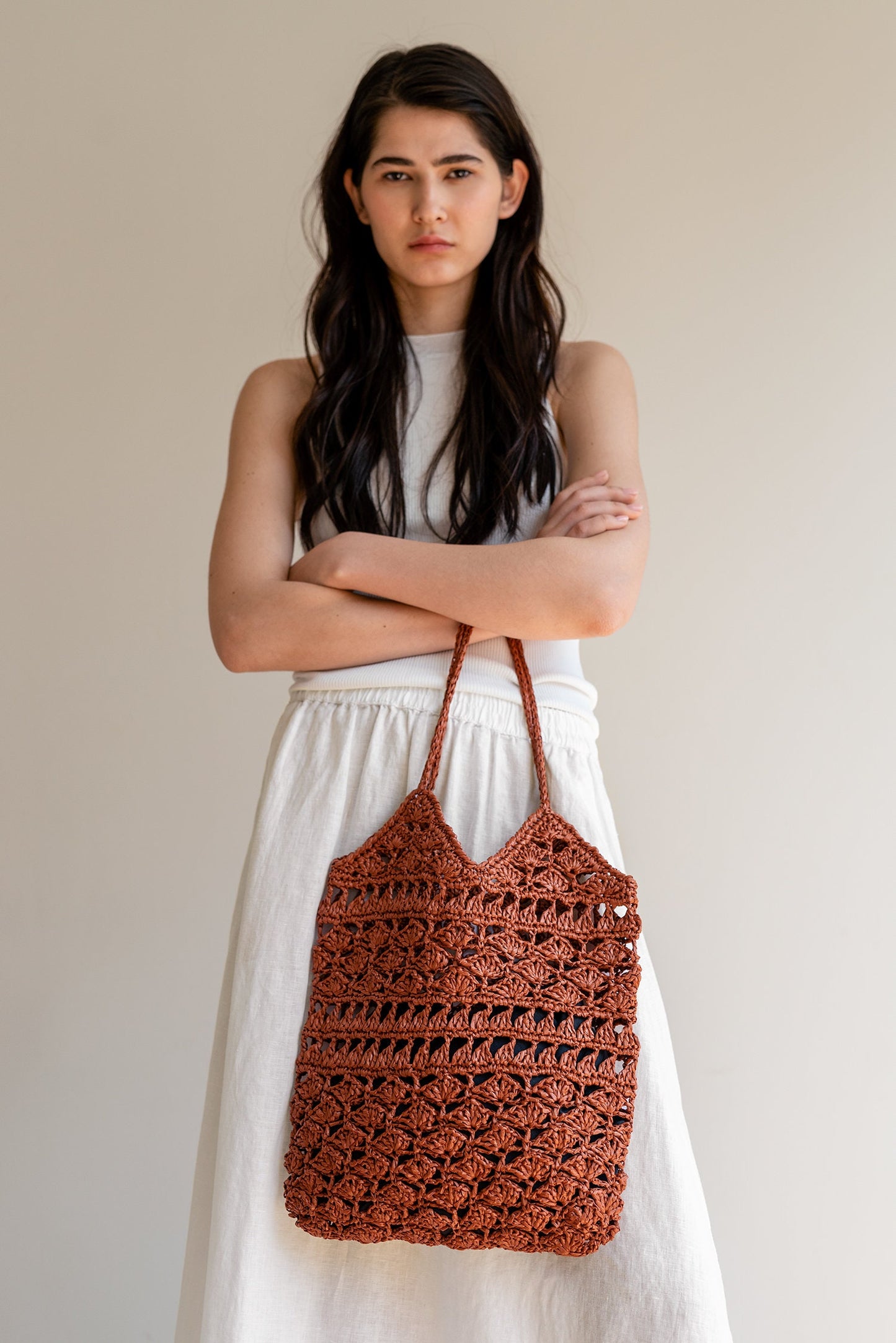 Crochet Raffia Tote Bag in Black, Summer Tote Bag, Black Straw Mesh Bag, Handcrafted Tote, Crochet Handbag ¡ª Anemone Tote