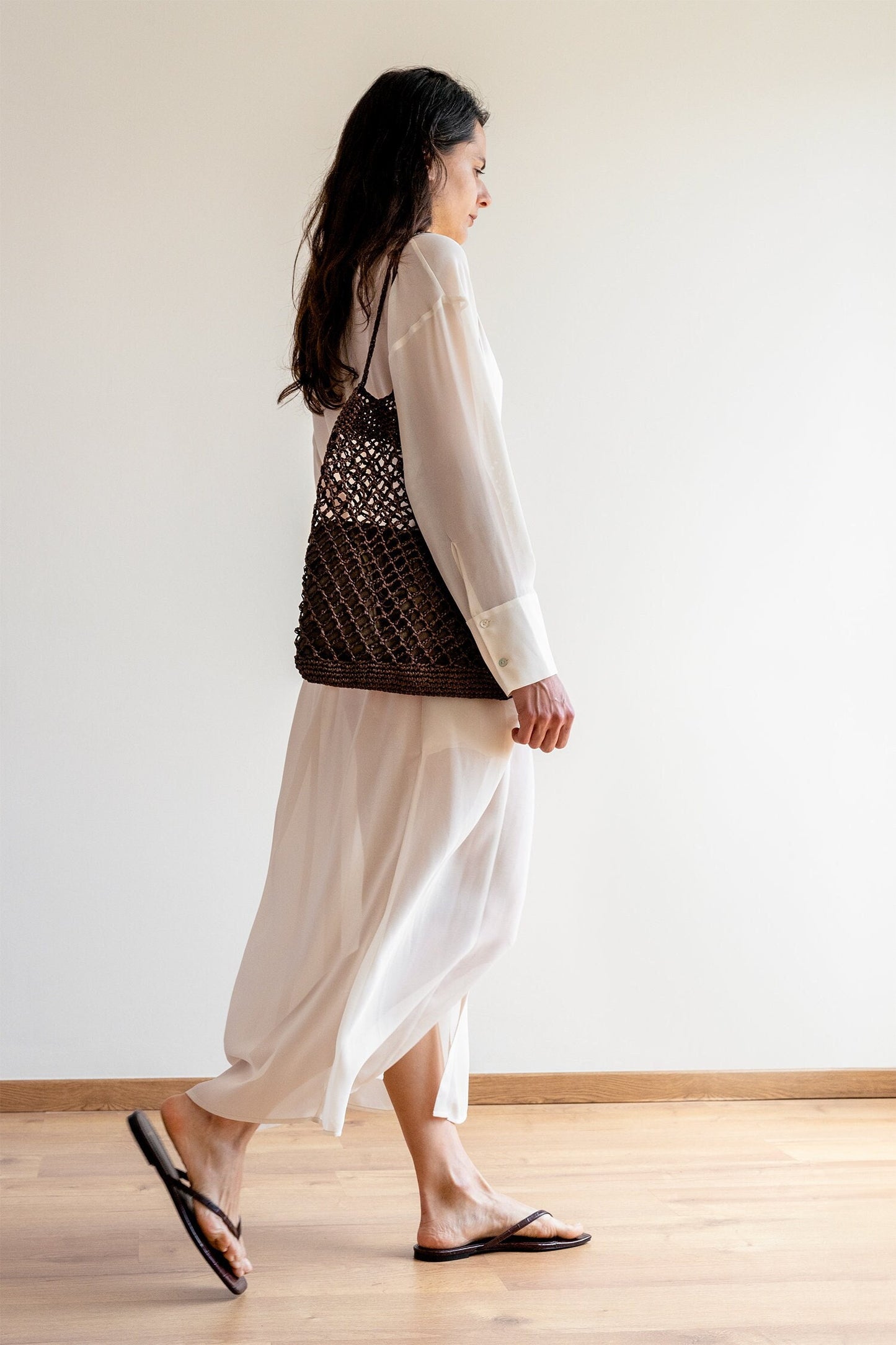 Raffia Net Bag in Pecan, Crochet Raffia Tote, Summer Tote Bag, Straw Mesh Bag, Brown Handcrafted Tote, Net Shoulder Bag ¡ª The Raffia Net Bag